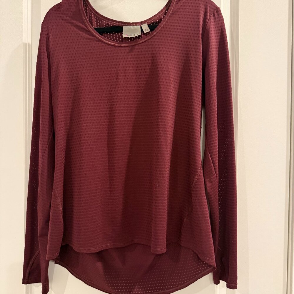 Athleta Burgundy Textured Top